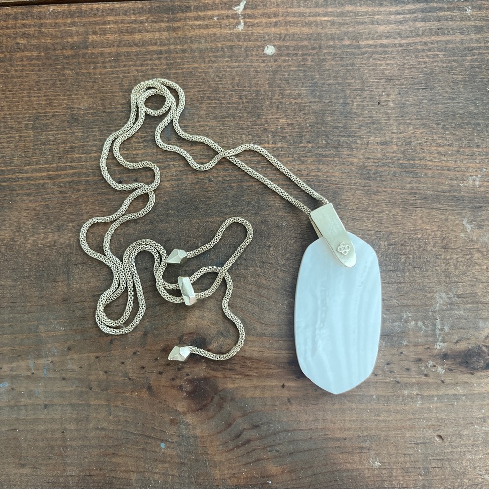 Kendra Scott Gold Necklace with White Pendant